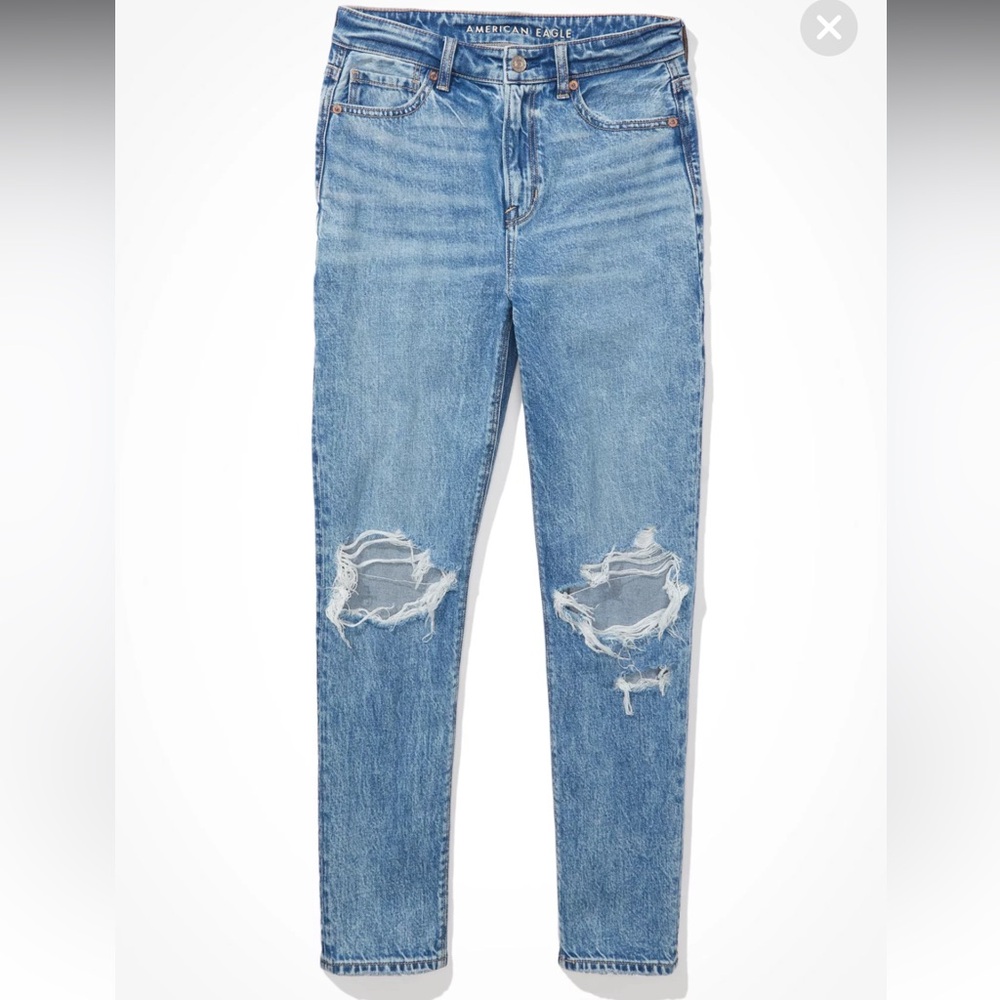 American Eagle Outfitters AE Strigid Ripped Mom Jean 6 Short